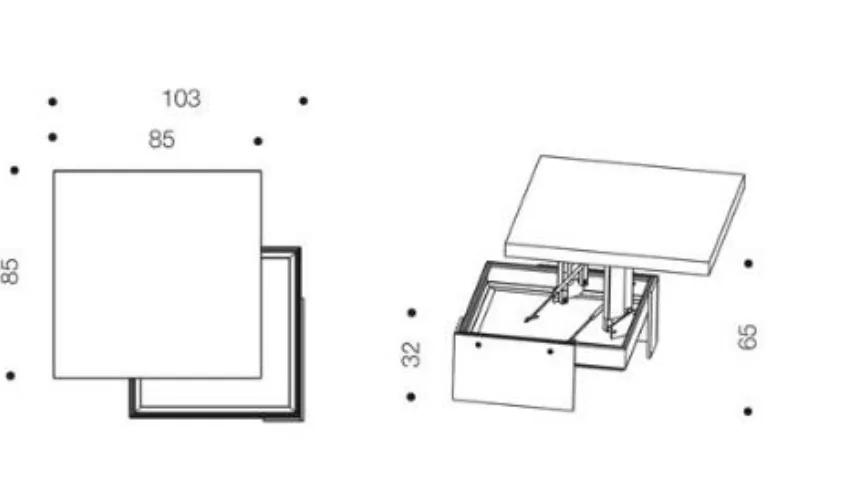 Tavolino Ozzio tecnico